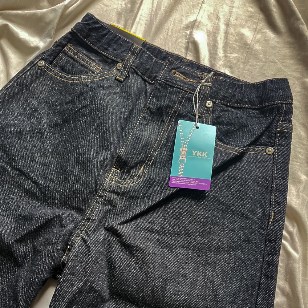 Women’s dark blue denim jeans wide fit (wide leg)